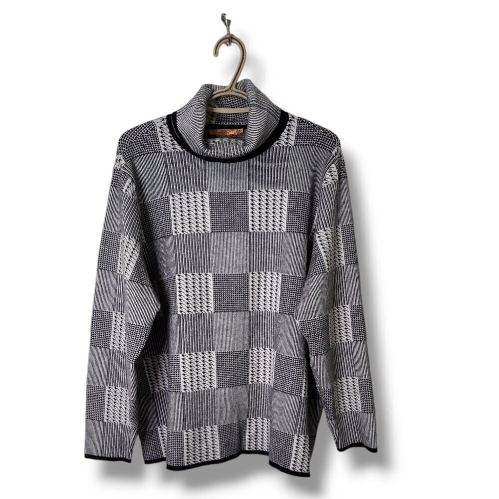 Belldini Women's Sweater Size 3XL Turtleneck Block Strip Pullover